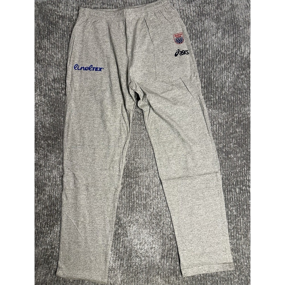 Vintage ASICS Andrea Costa Italian Basketball Sweatpants XXL Gray Team Issued